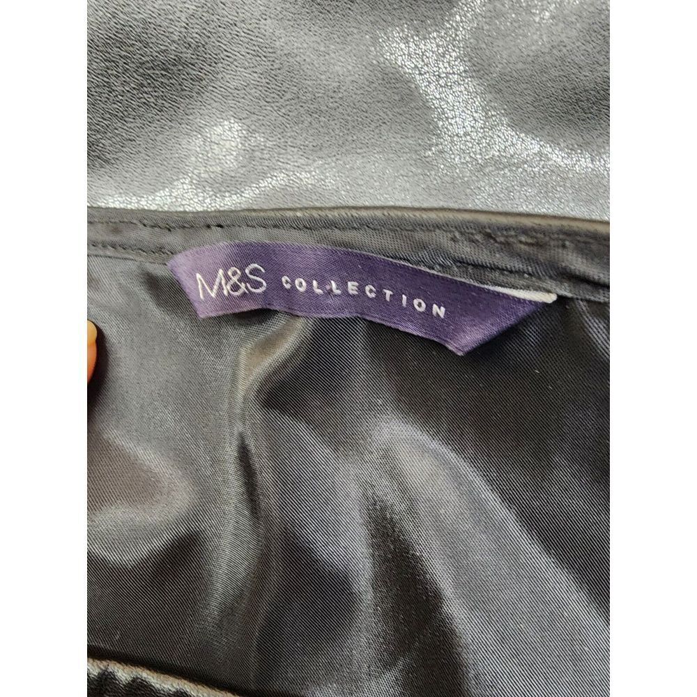 M&S Faux Leather Laser Cut Mini Skirt Y2K S/6 - Picture 8 of 14